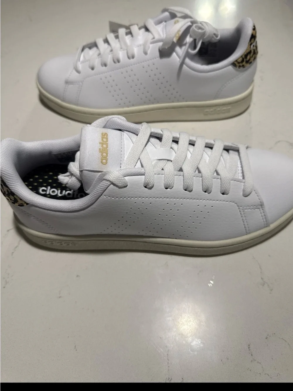 Adidas Advantage White Black Sneakers GW4856 Sz 7
